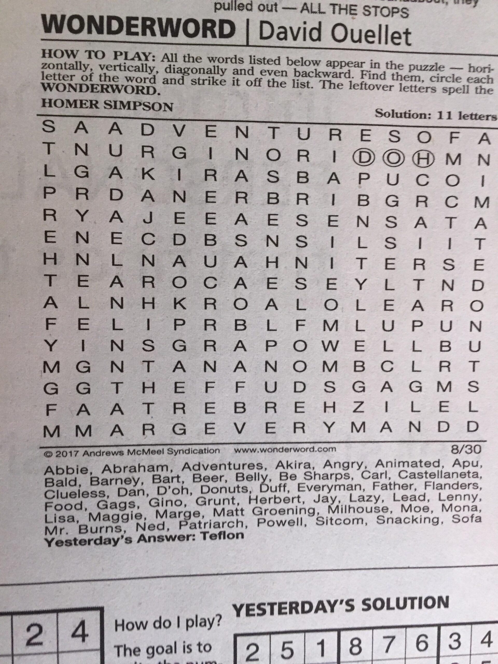 Thought The Boys Would Like This Crossword Puzzle That Was In My Local Newspaper Today R OneyPlays