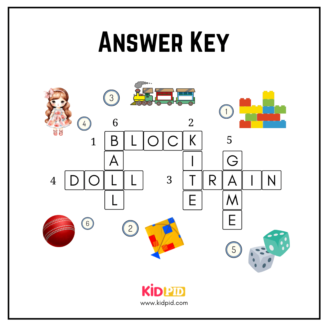 Toys Crosswords Worksheet For Grade 2 Kidpid