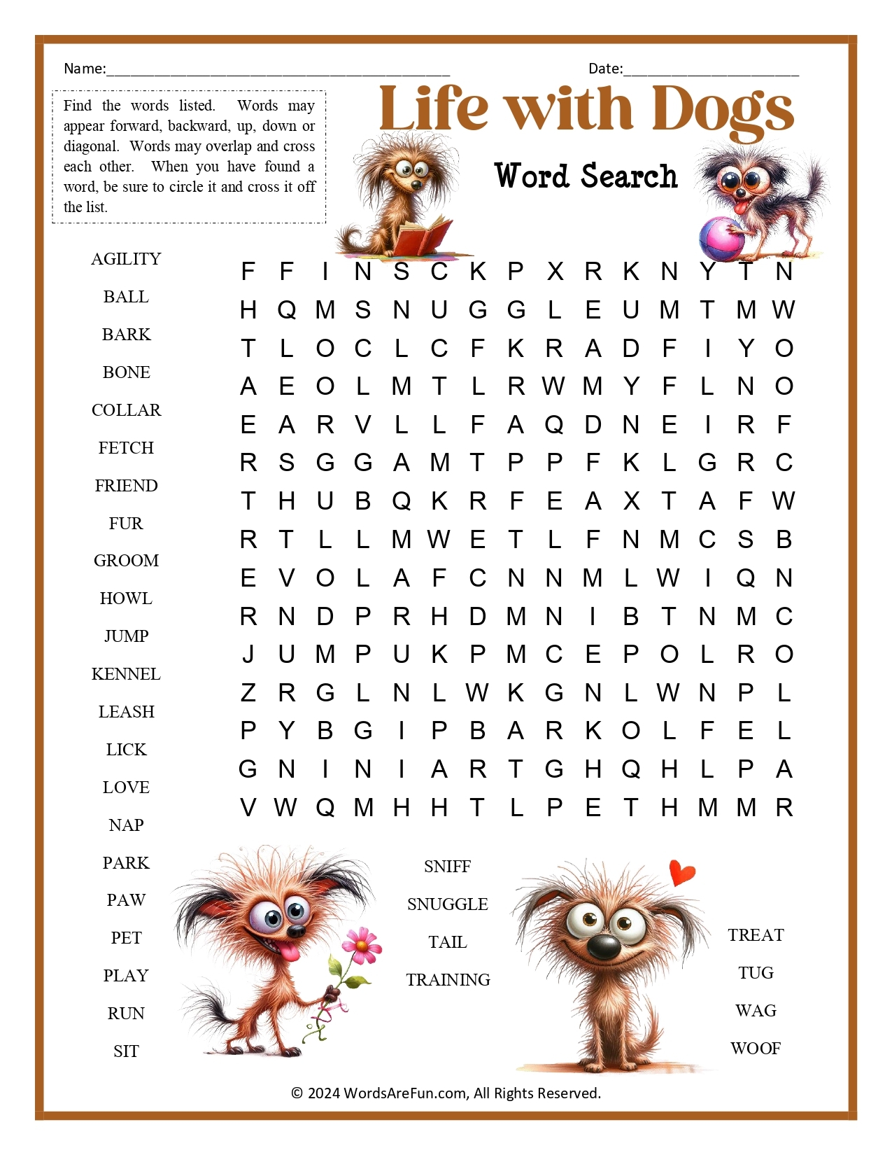 Types Of Dogs Word Search WordMint Worksheets Library Types Of Dogs Word Search WordMint Worksheets Library