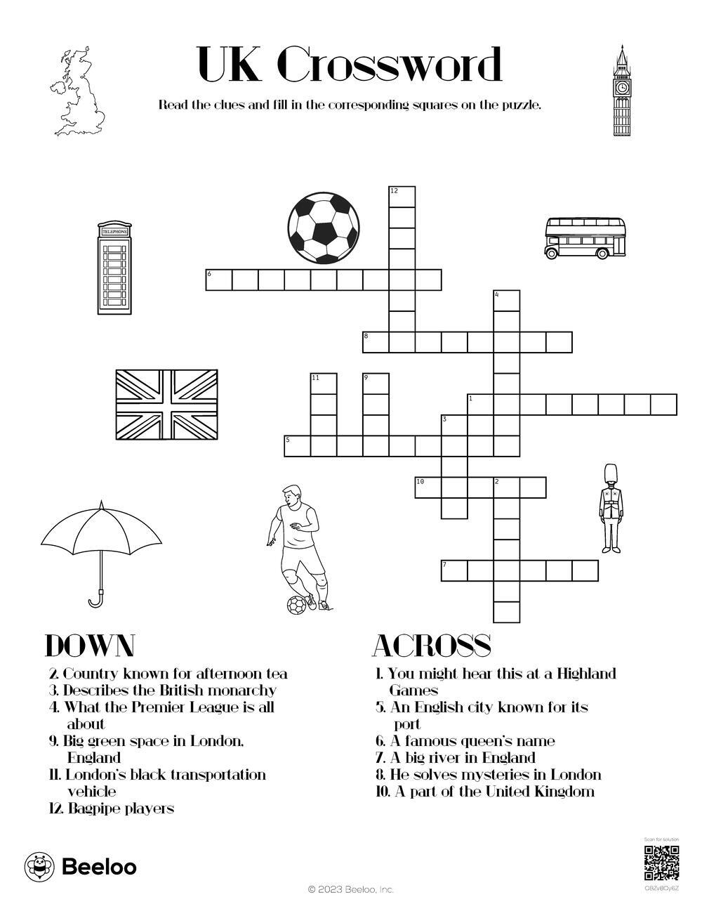 UK Crossword Beeloo Printable Crafts And Activities For Kids UK Crossword Beeloo Printable Crafts And Activities For Kids