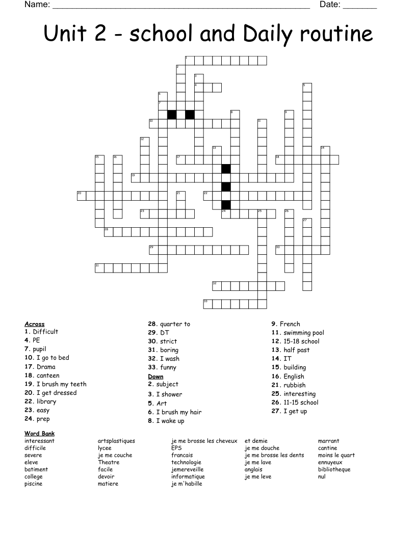 Crossword Puzzles Daily Printable