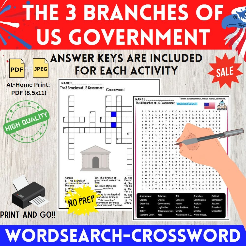 Ap Us Government Crosswords Printable Unit 3