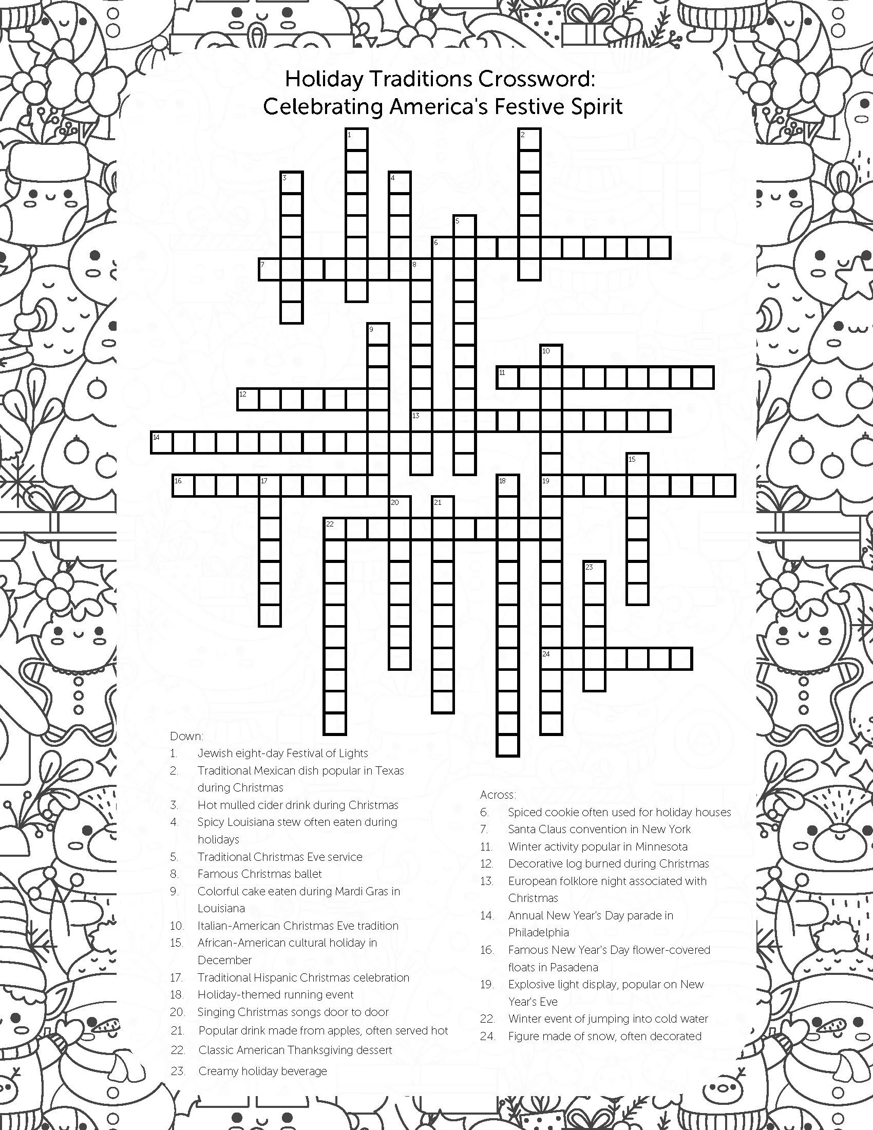Echinoderm Printable Crossword