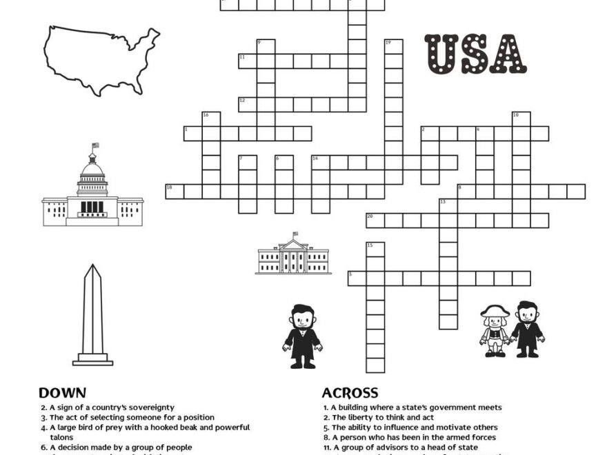 US Presidents Crossword Puzzle Beeloo Printable Crafts And Activities For Kids