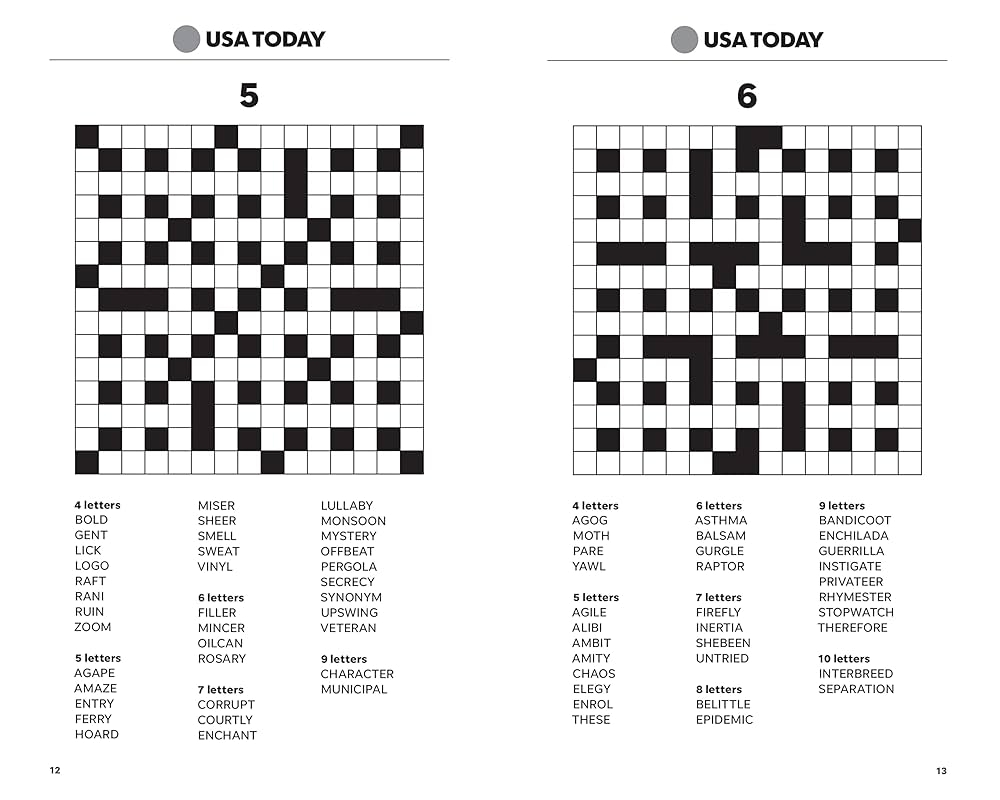 Word Fill In Crossword Puzzles Printable