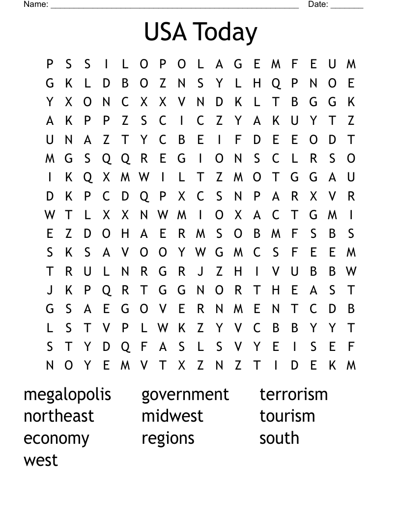USA Today Word Search WordMint USA Today Word Search WordMint