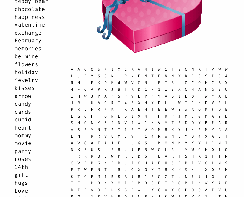 Valentine Word Search WordMint