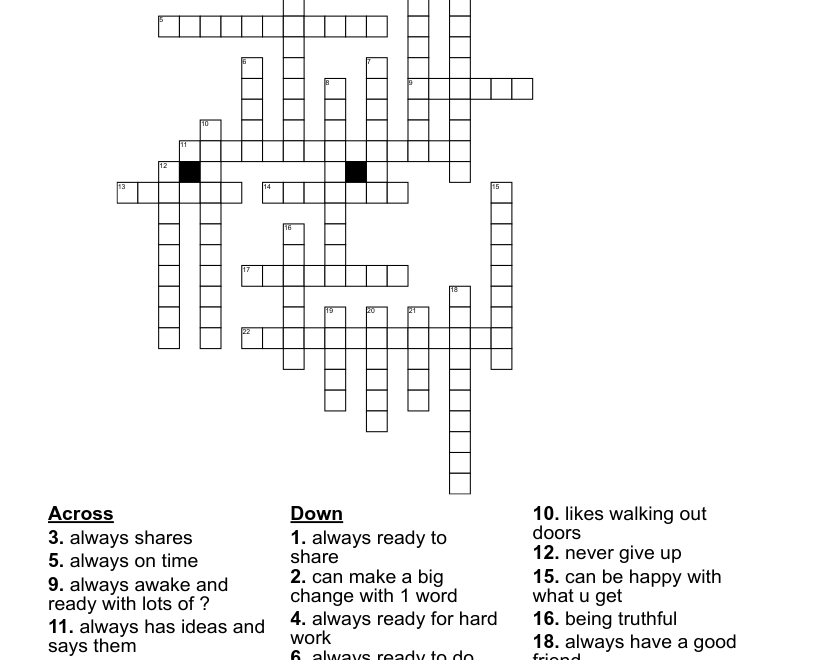 Values Crossword WordMint