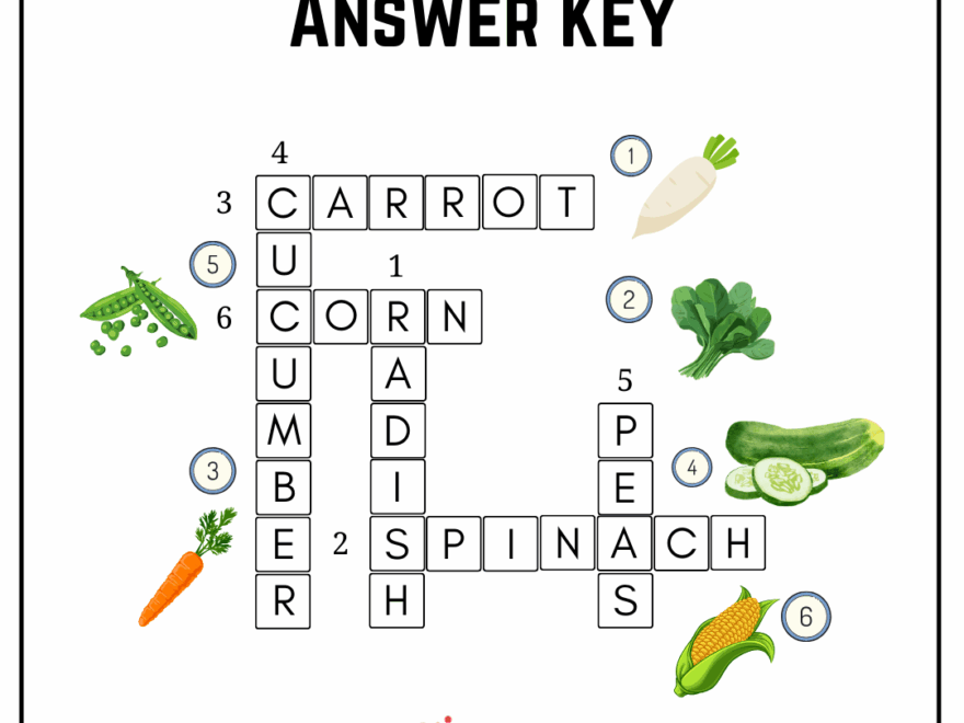 Vegetables Crosswords Worksheet For Grade 3 Kidpid