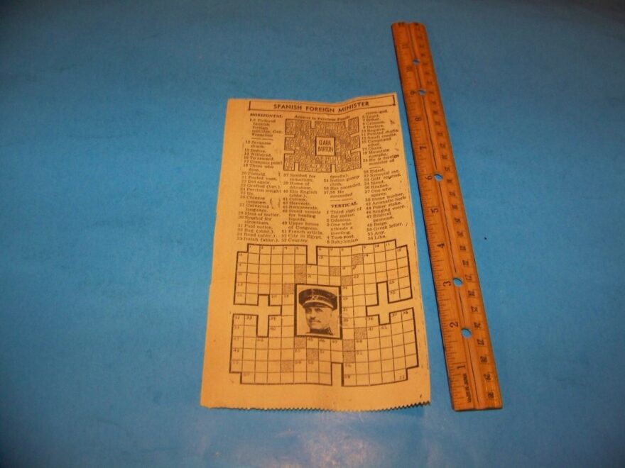 Vintage Newspaper Clipping Douglas Arizona 1942 WW II Crossword Puzzle EBay