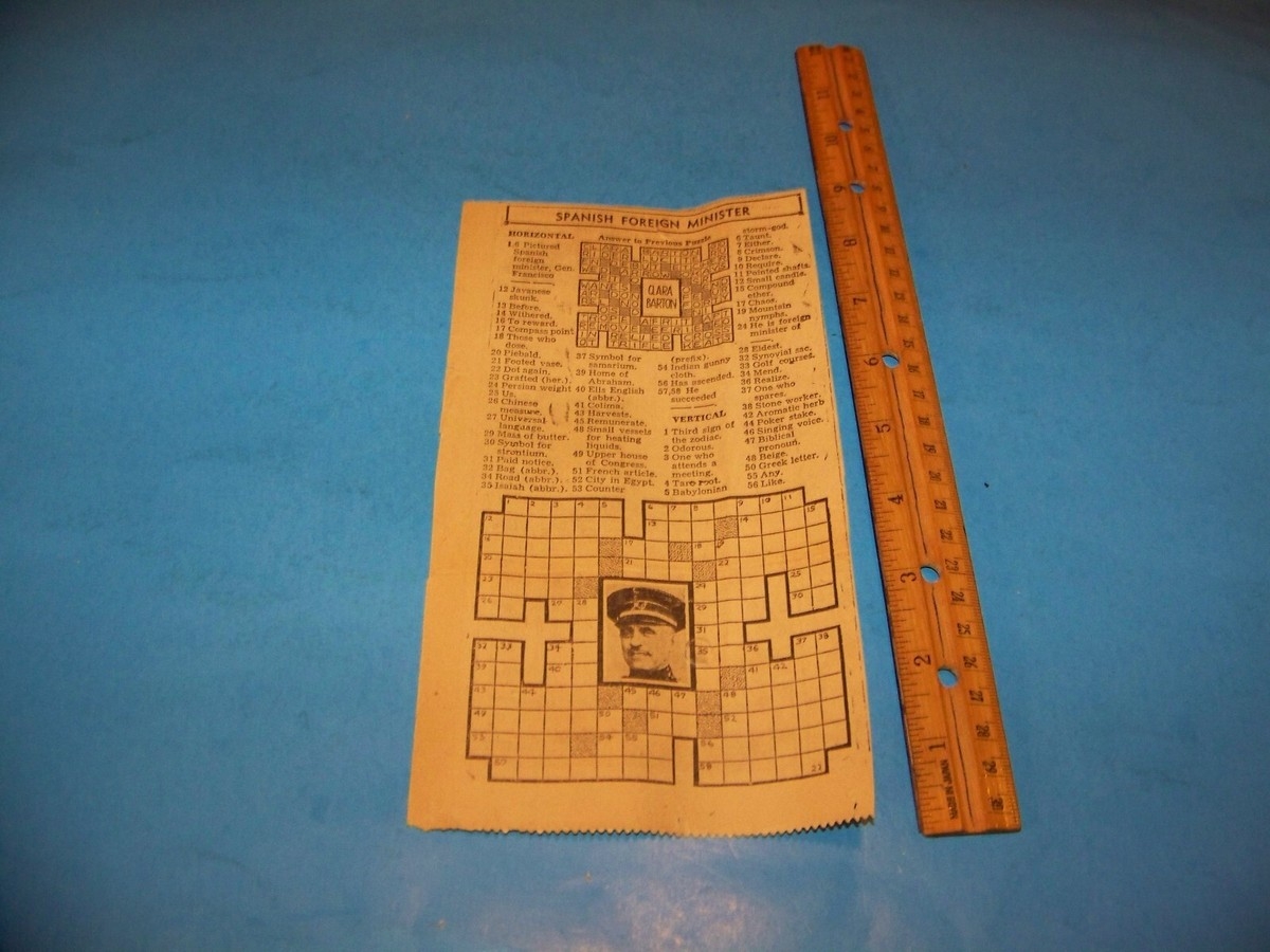 Vintage Newspaper Clipping Douglas Arizona 1942 WW II Crossword Puzzle EBay