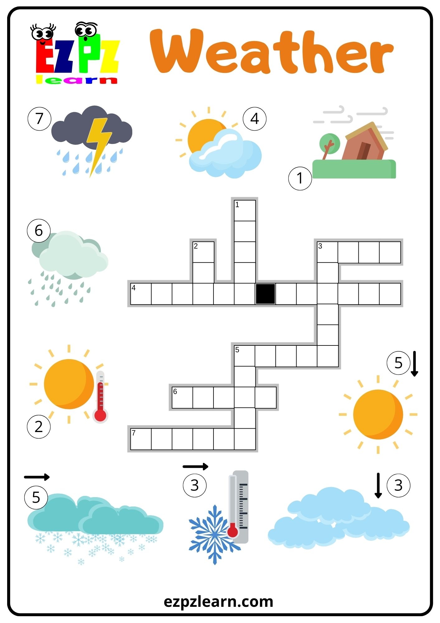 Weather Crossword Ezpzlearn Weather Crossword Ezpzlearn