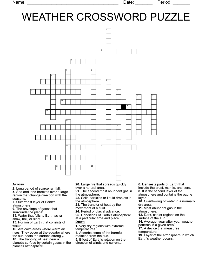 WEATHER CROSSWORD PUZZLE WordMint WEATHER CROSSWORD PUZZLE WordMint