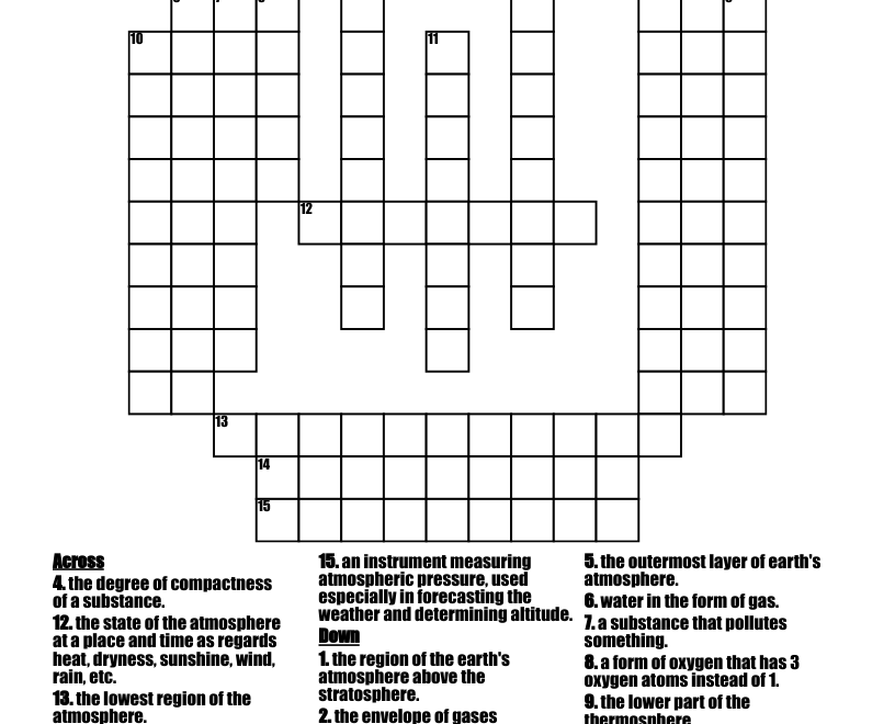 Weather Crossword WordMint