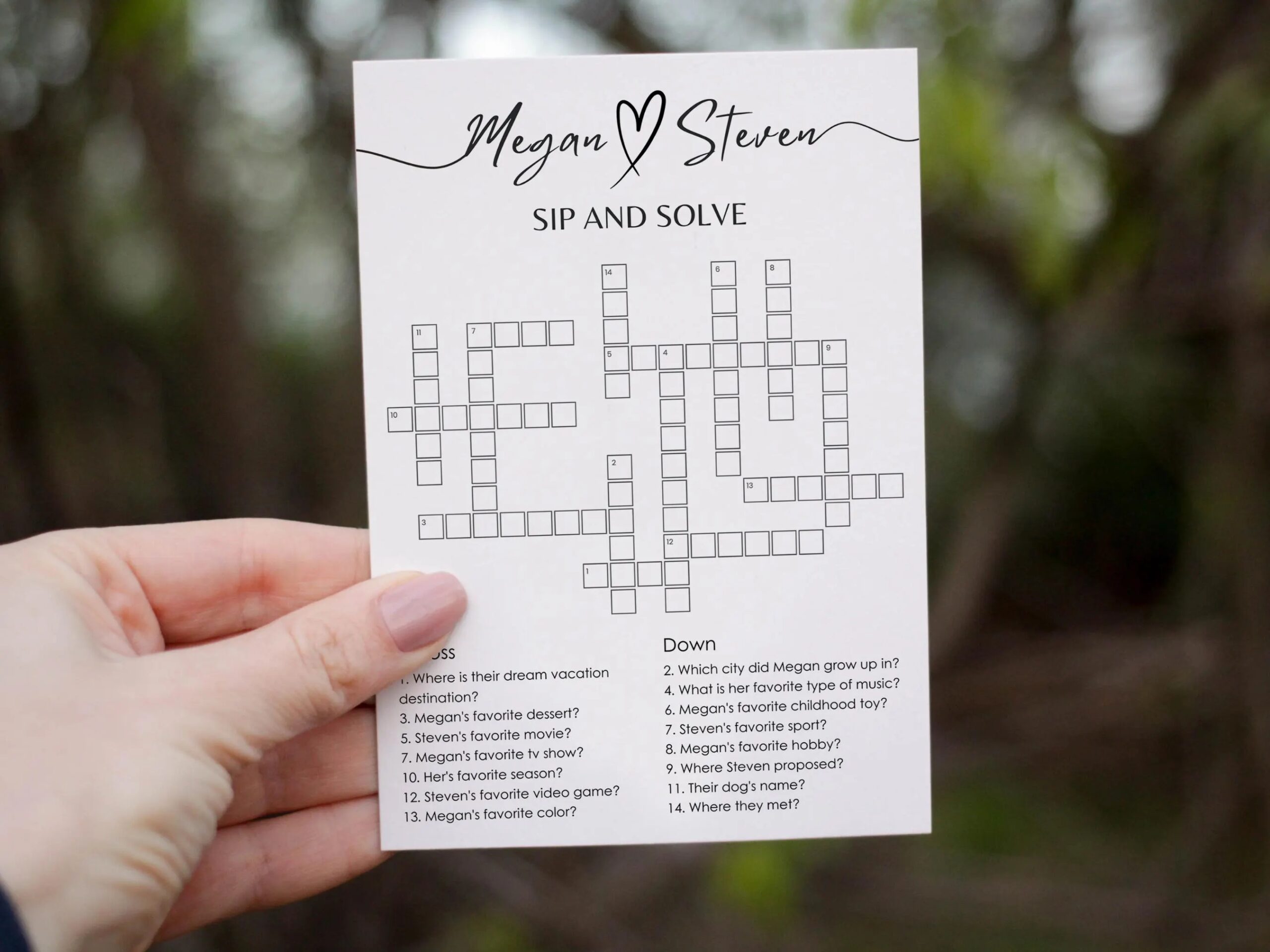 Wedding Small Sip Solve Crossword Puzzle Template 5x7 Card Wedding Game Bridal Shower Fully Editable Party Game Template WG106 Etsy Wedding Small Sip Solve Crossword Puzzle Template 5x7 Card Wedding Game Bridal Shower Fully Editable Party Game Template WG106 Etsy