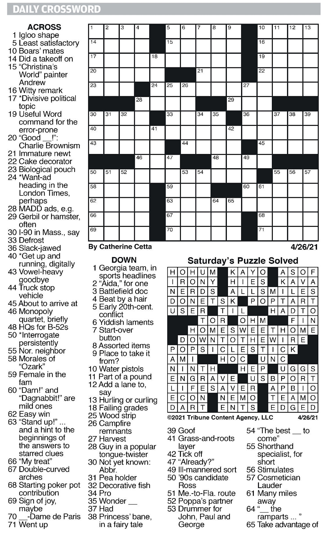 Where Are Today s State Journal Puzzles Find Them Here