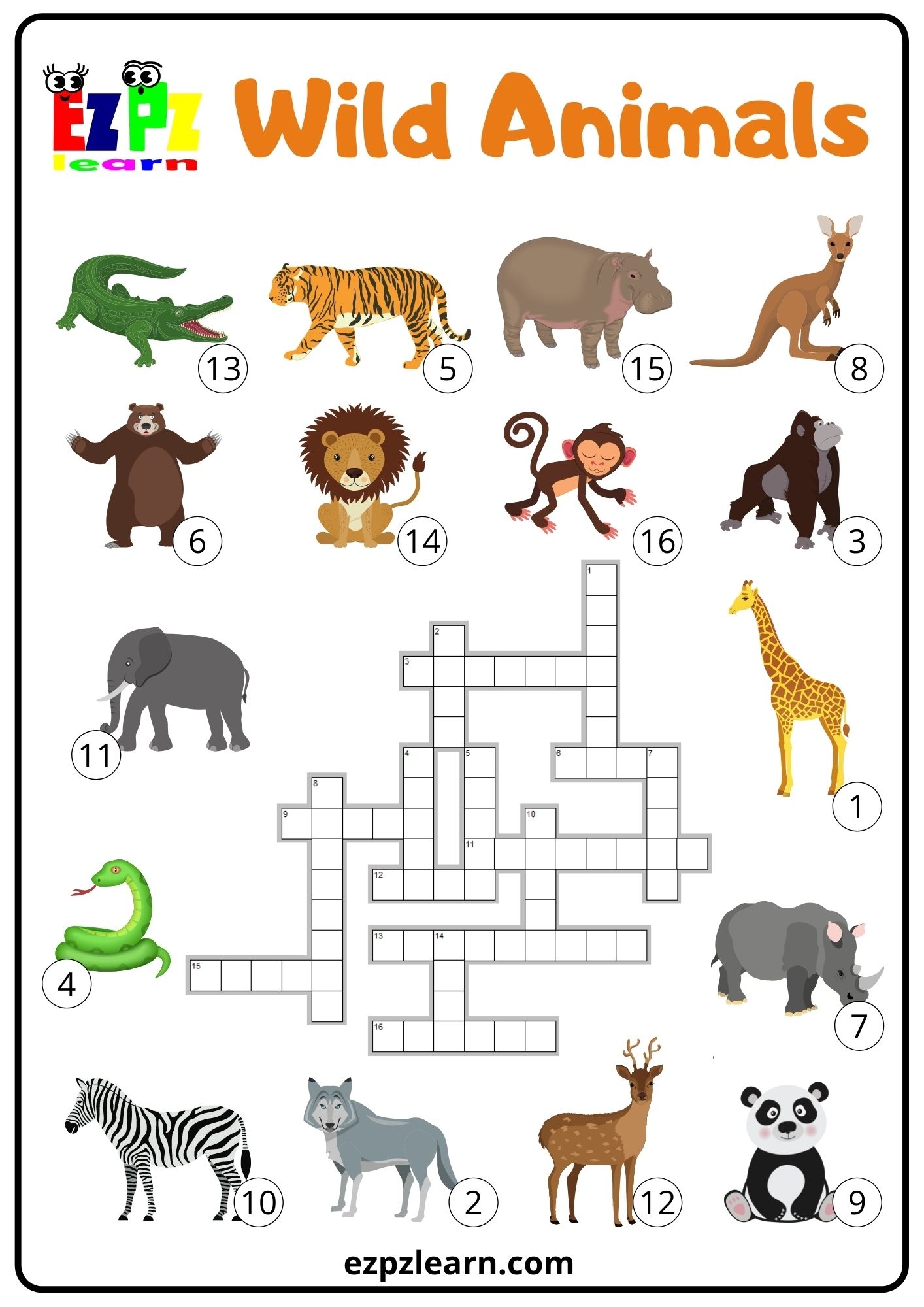 Animal Crossword Printable