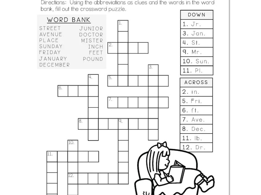 Winter Early Finishers 2nd Grade ELA Abbreviations Cozy Up With A Crossword Lucky Little Learners