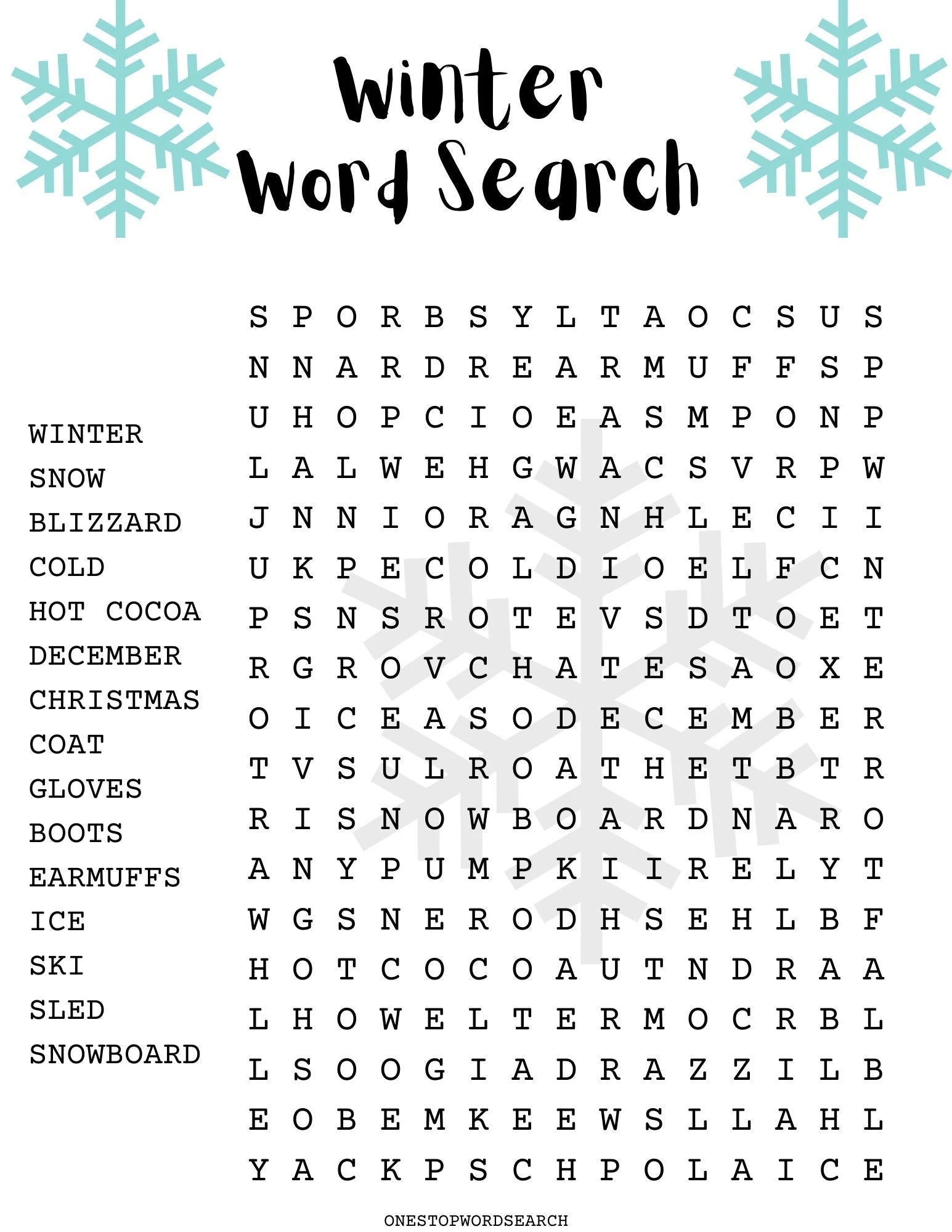 Winter Word Search Puzzle With Answer Sheet Seasonal Puzzles Family Activities Children s Puzzles Etsy Winter Word Search Puzzle With Answer Sheet Seasonal Puzzles Family Activities Children s Puzzles Etsy