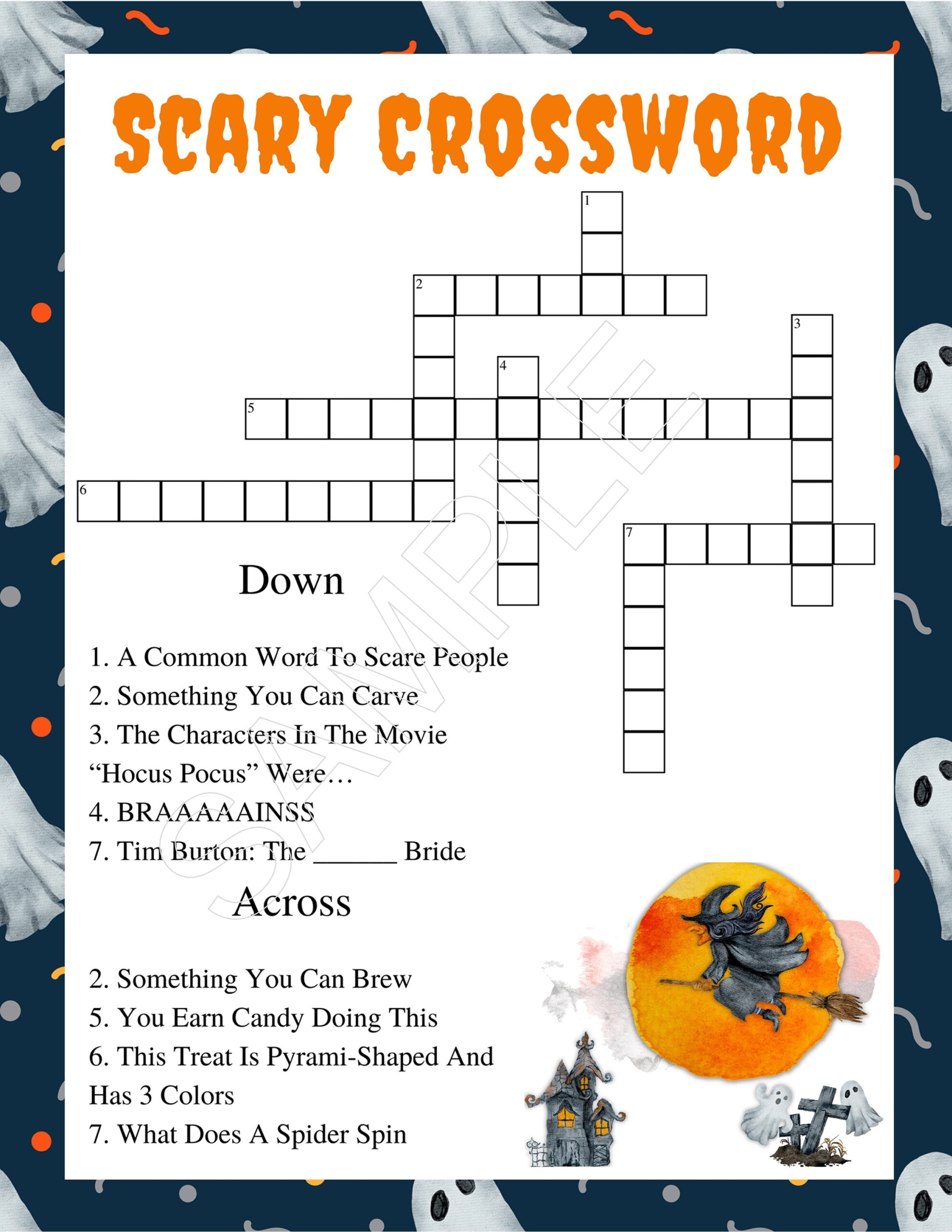 Hocus Pocus Crossword Puzzles Printable