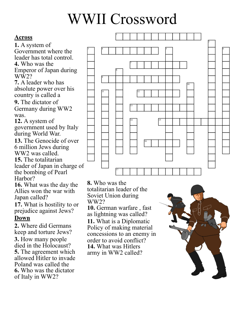 World War II Crossword WordMint World War II Crossword WordMint