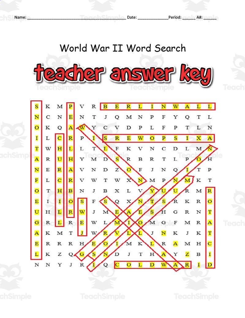 Wwii Crossword Puzzle Printable