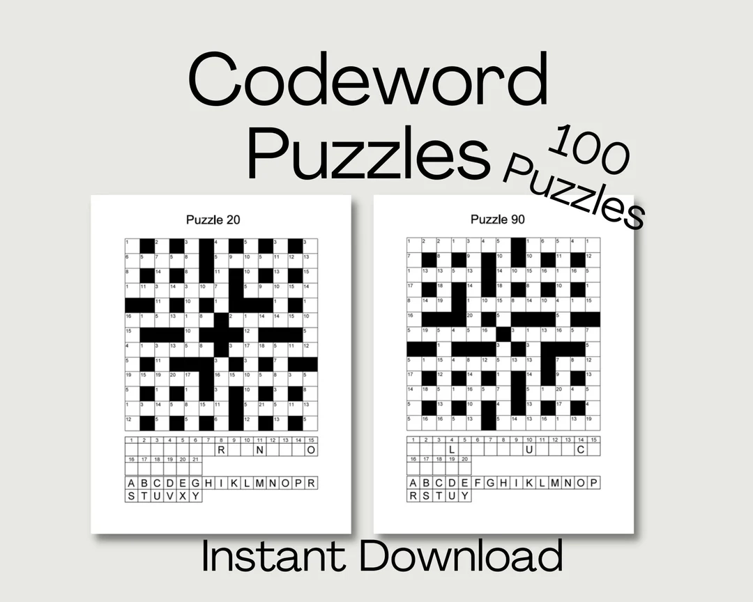 100 Codeword Puzzles Coded Crosswords printable PDF Etsy 100 Codeword Puzzles Coded Crosswords printable PDF Etsy