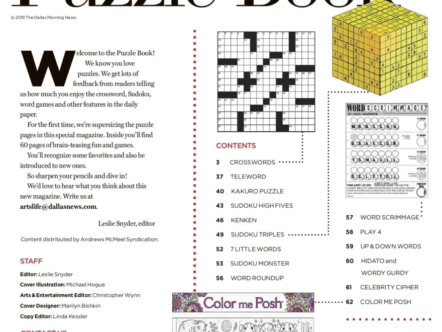 2019 The Dallas Morning News Puzzle Book Pages 1 50 Flip PDF Download FlipHTML5