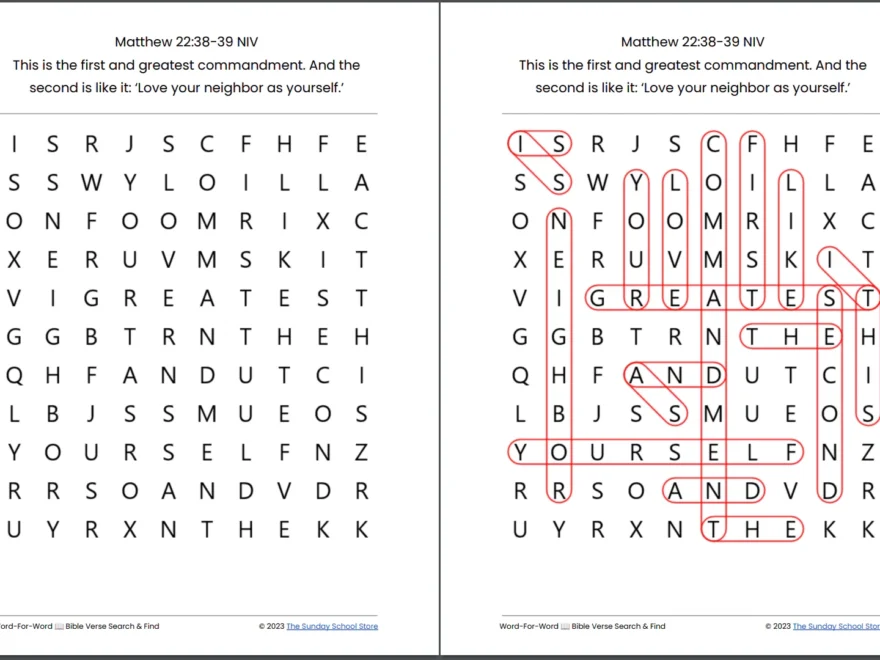 25 Free Bible Word Search Puzzles PDF Printable Download Sunday School Store