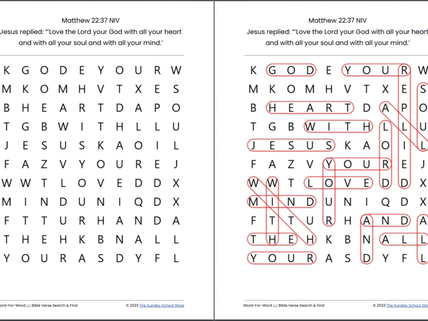25 Free Bible Word Search Puzzles PDF Printable Download Sunday School Store