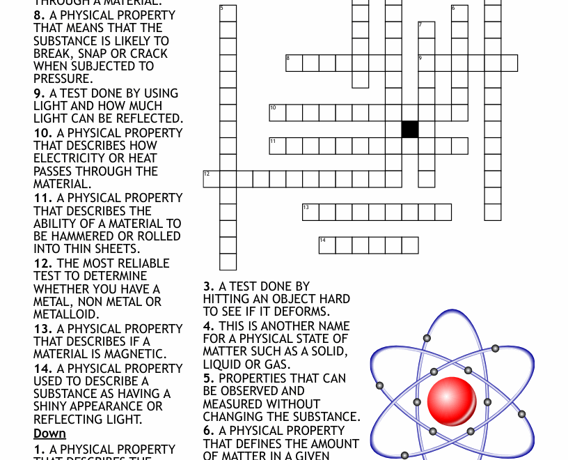 5th Grade Science Crossword Puzzle WordMint