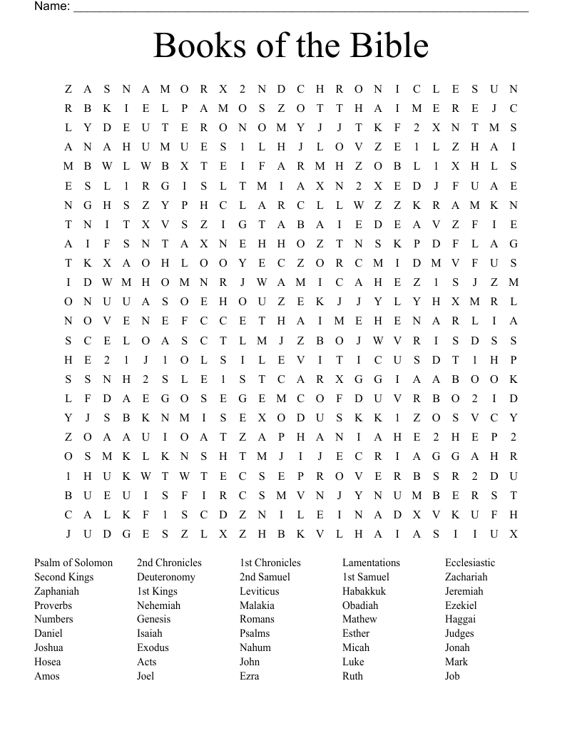 Free Bible Crosswords Printable