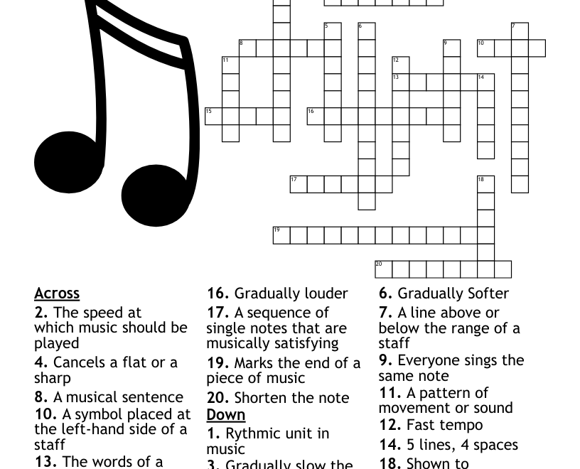 6th Grade Music Word Search WordMint