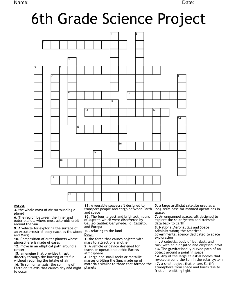 Free Printable Crossword Puzzles For 6th Graders Free Printable Crossword Puzzles For 6th Graders