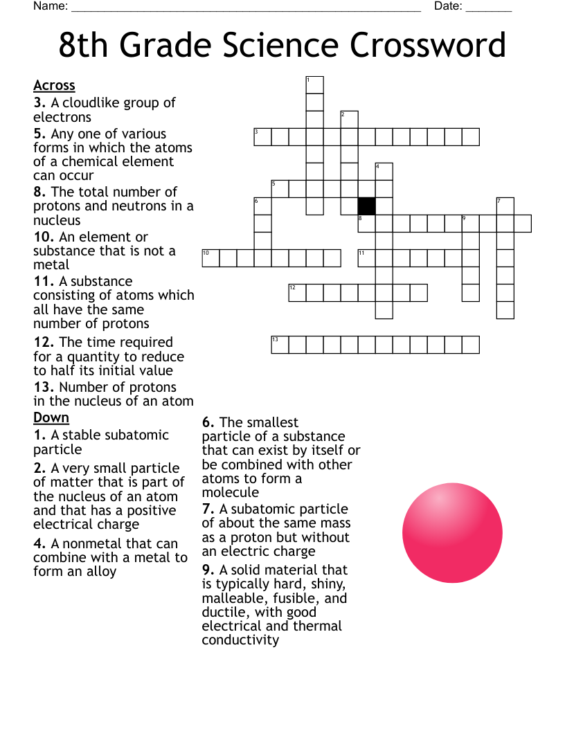 Free Printable Crossword Puzzles For 8th Graderes