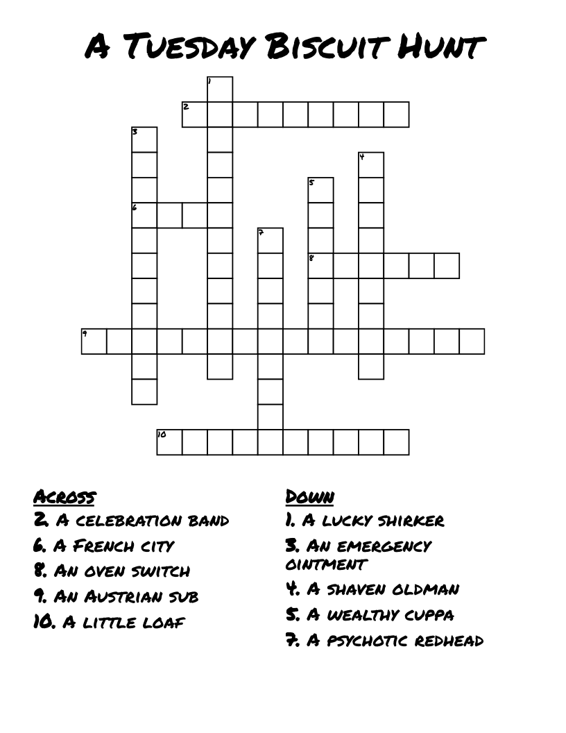 A Tuesday Biscuit Hunt Crossword WordMint A Tuesday Biscuit Hunt Crossword WordMint