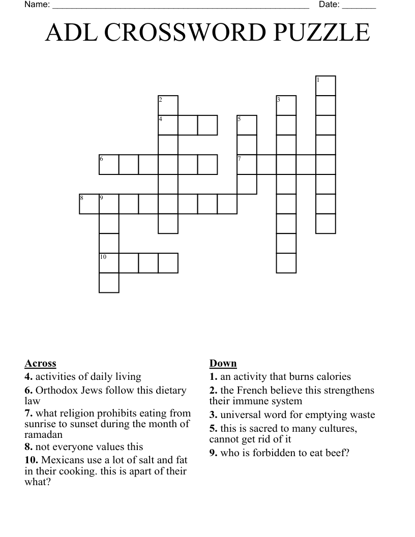 ADL CROSSWORD PUZZLE WordMint