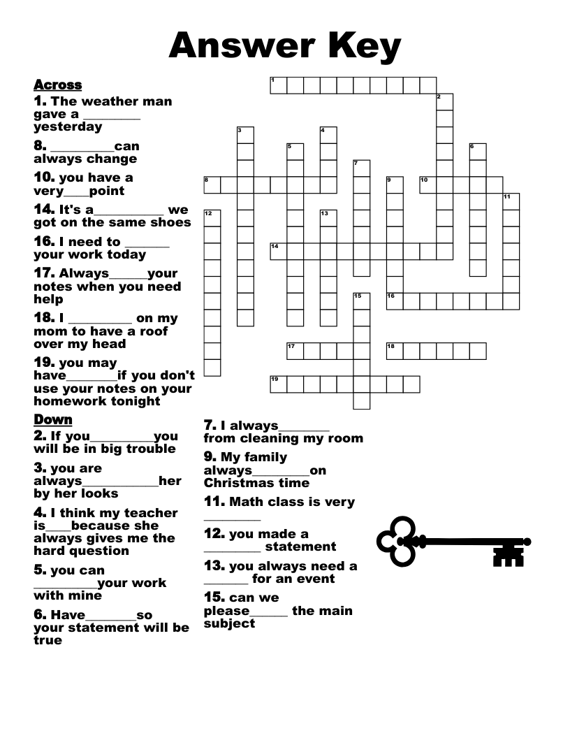 Printable Sunday Crossword Puzzles With Answers Printable Sunday Crossword Puzzles With Answers