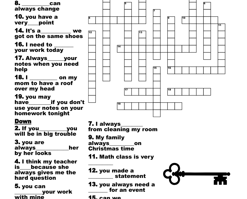 Answer Key Crossword WordMint