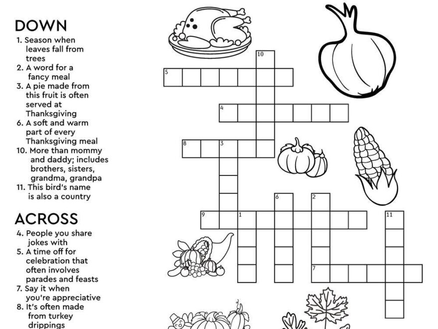 Autumn Crossword Puzzle Beeloo Printable Crafts And Activities For Kids