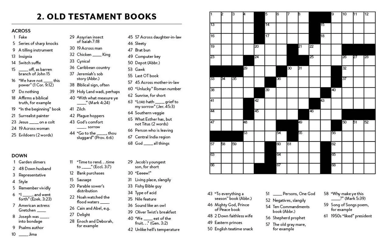 Bible Brain Puzzles Large Print Crosswords Spotted Moon