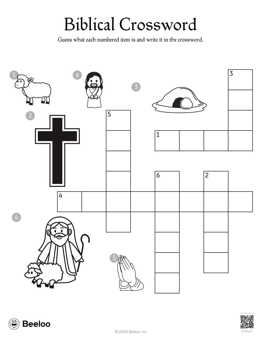 Biblical Crossword Beeloo Printable Crafts And Activities For Kids
