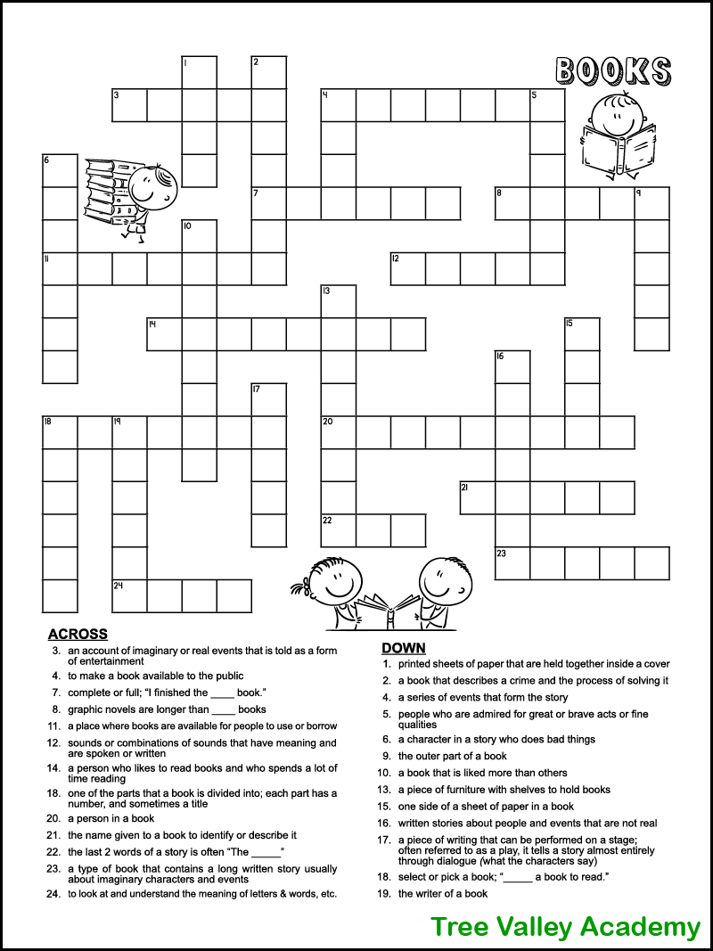 Crossword Puzzles For Grade 4 Printable