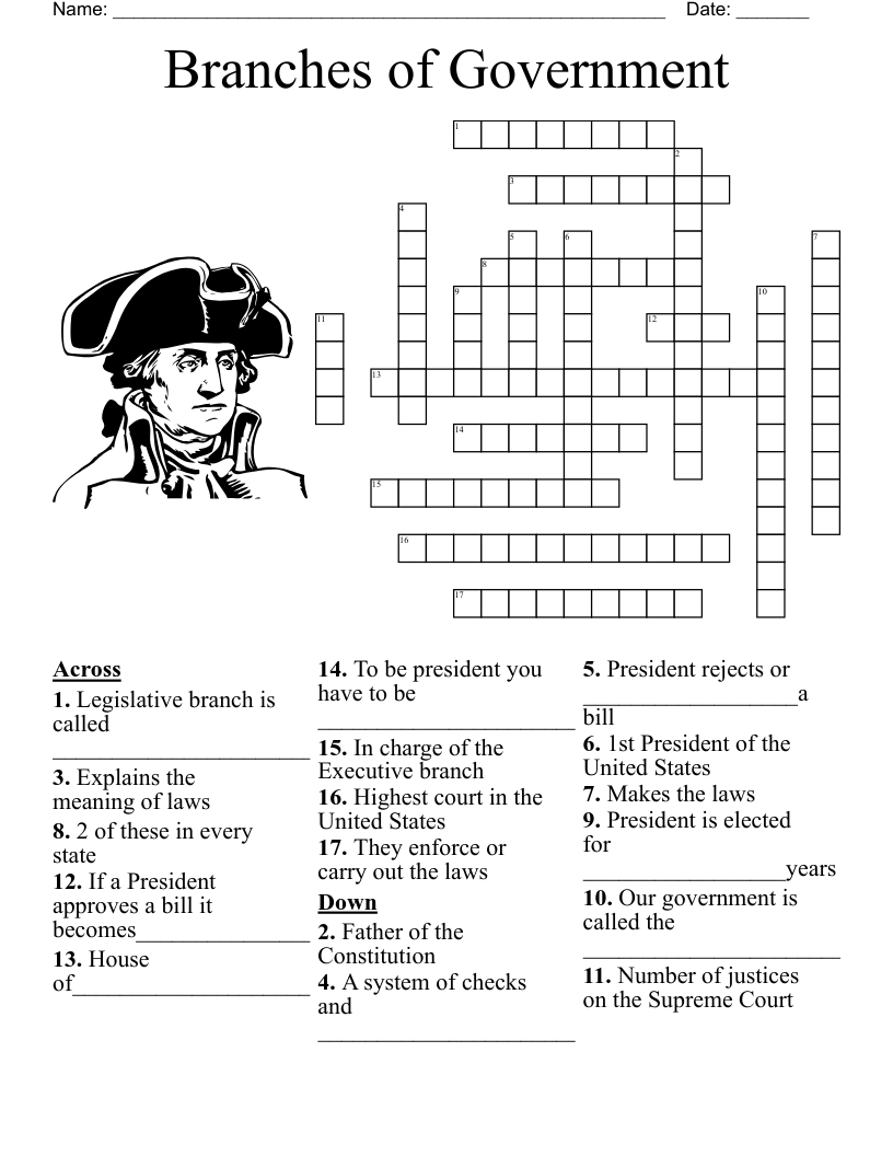 Us Government Crossword Puzzle Printable Us Government Crossword Puzzle Printable