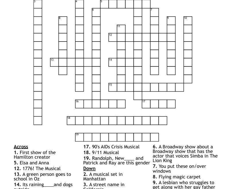 Broadway Crossword WordMint