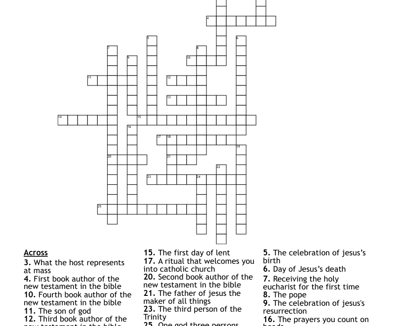Catholic Crossword WordMint