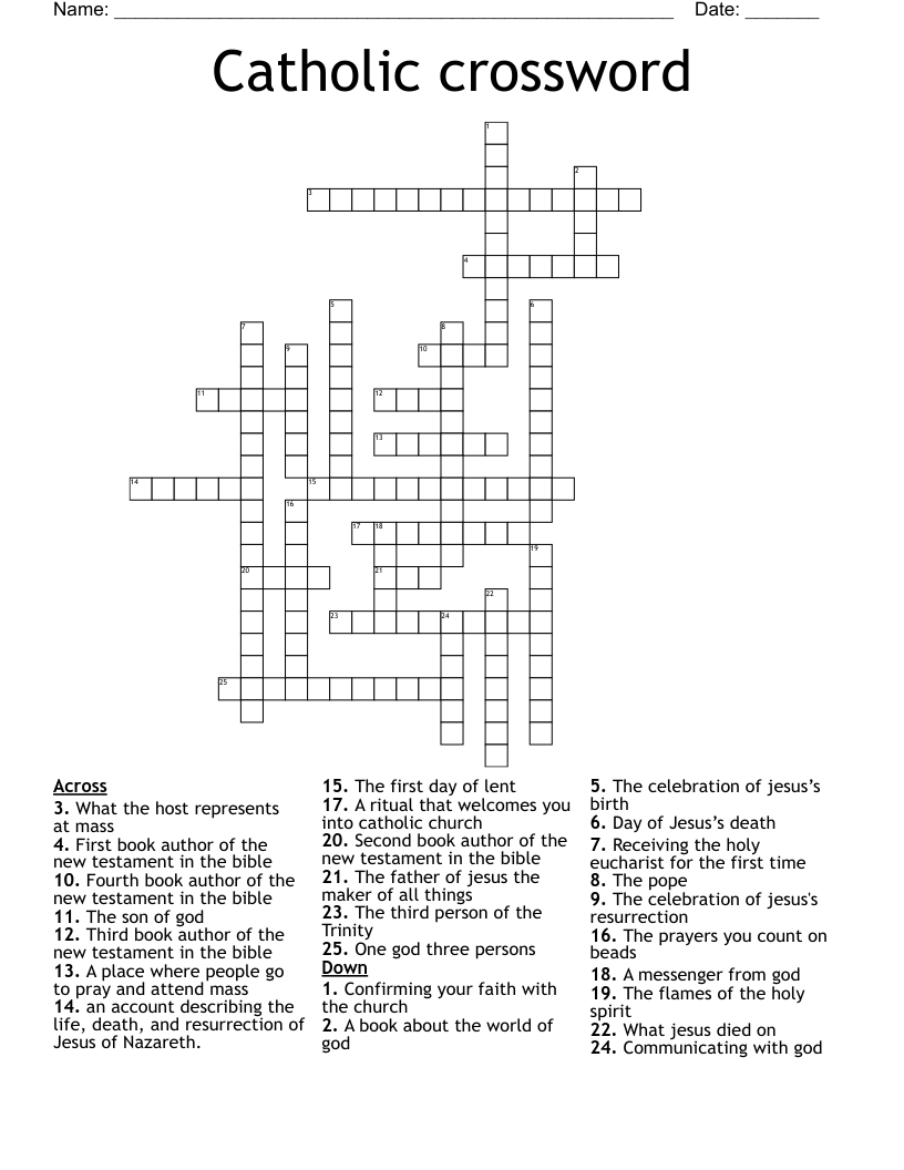 Catholic Crossword WordMint