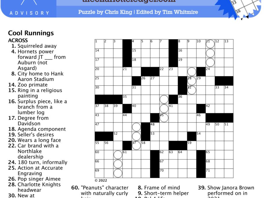 Charlotte Ledger Crosswords The Charlotte Ledger