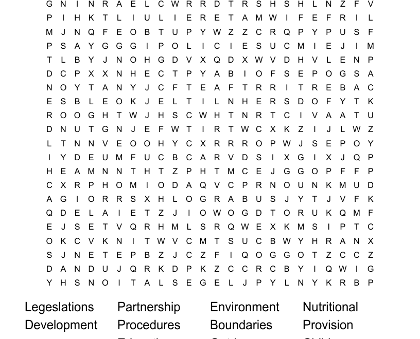 Childcare Crossword Word Search WordMint