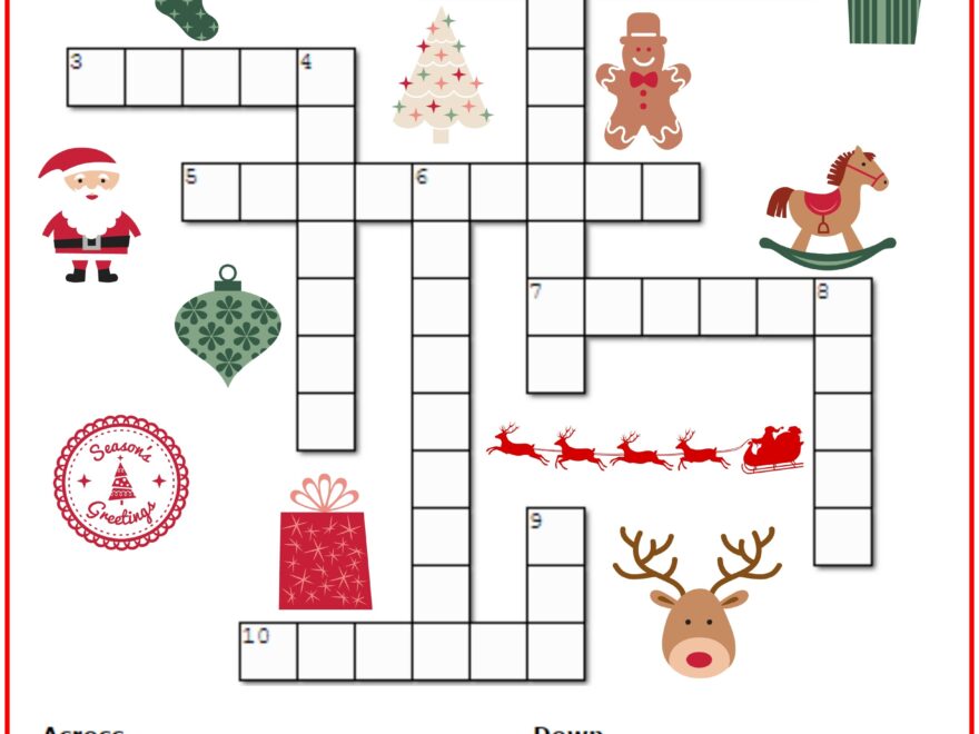Christmas Crossword Puzzle Printable Thrifty Momma s Tips